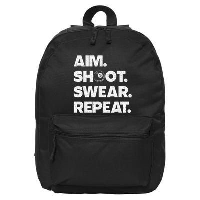 Funny Billiard Art For Billiard Player Pool Lover 16 in Basic Backpack