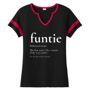 Funtie Best Aunt Ever Cool Aunt Favorite Aunt Ladies Halftime Notch Neck Tee