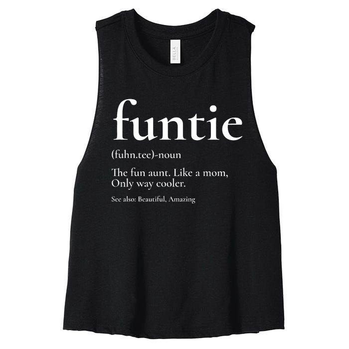 Funtie Best Aunt Ever Cool Aunt Favorite Aunt Women's Racerback Cropped Tank