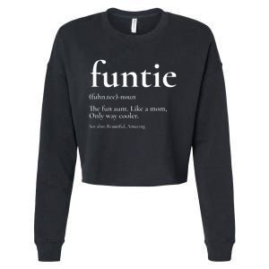 Funtie Best Aunt Ever Cool Aunt Favorite Aunt Cropped Pullover Crew