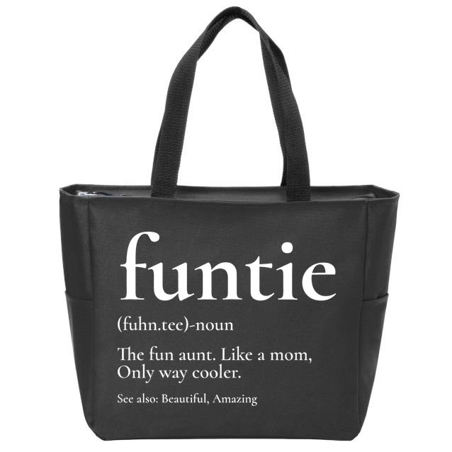 Funtie Best Aunt Ever Cool Aunt Favorite Aunt Zip Tote Bag