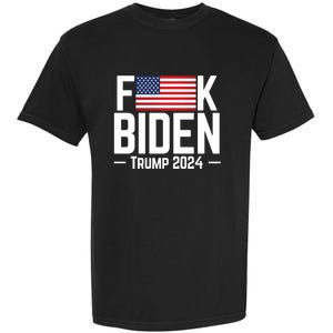 Fuck Biden American Flag Trump 2024 Shirt Garment-Dyed Heavyweight T-Shirt