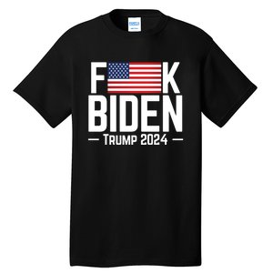 Fuck Biden American Flag Trump 2024 Shirt Tall T-Shirt