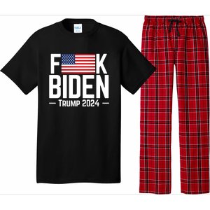 Fuck Biden American Flag Trump 2024 Shirt Pajama Set