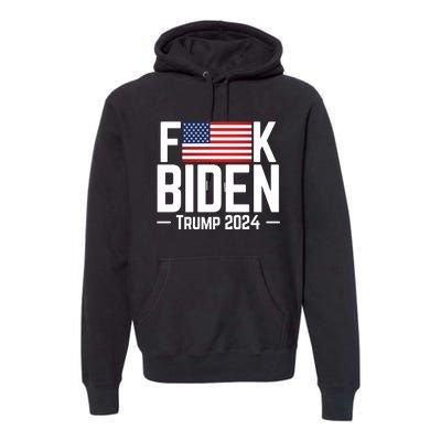 Fuck Biden American Flag Trump 2024 Shirt Premium Hoodie