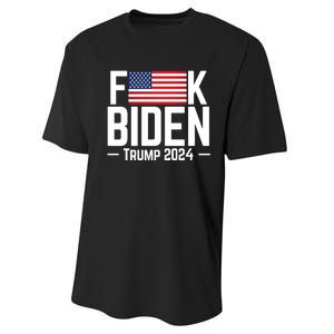 Fuck Biden American Flag Trump 2024 Shirt Performance Sprint T-Shirt