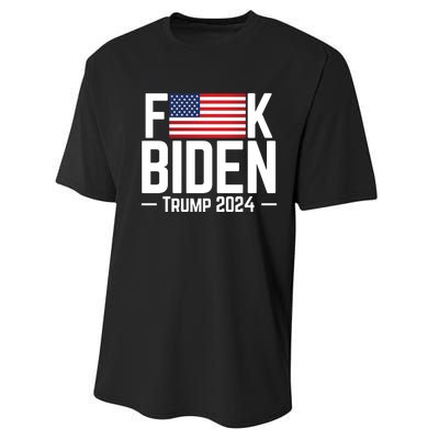 Fuck Biden American Flag Trump 2024 Shirt Performance Sprint T-Shirt