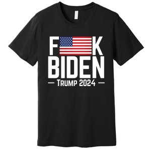 Fuck Biden American Flag Trump 2024 Shirt Premium T-Shirt