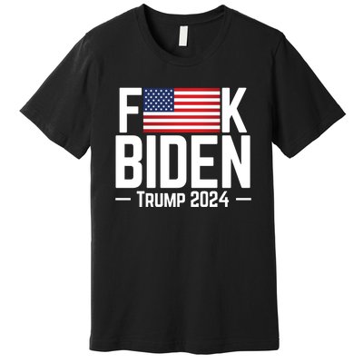 Fuck Biden American Flag Trump 2024 Shirt Premium T-Shirt