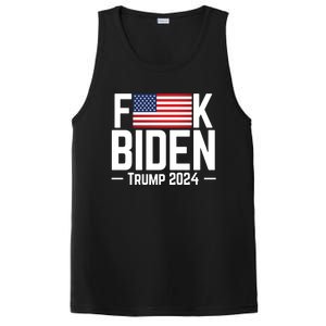 Fuck Biden American Flag Trump 2024 Shirt PosiCharge Competitor Tank