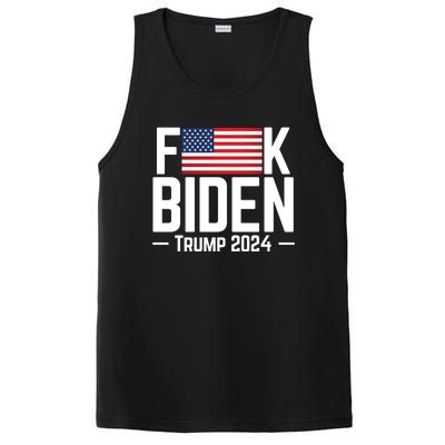 Fuck Biden American Flag Trump 2024 Shirt PosiCharge Competitor Tank