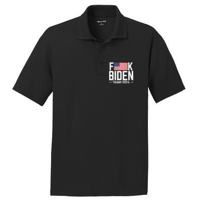 Fuck Biden American Flag Trump 2024 Shirt PosiCharge RacerMesh Polo