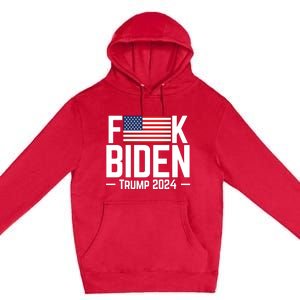 Fuck Biden American Flag Trump 2024 Shirt Premium Pullover Hoodie