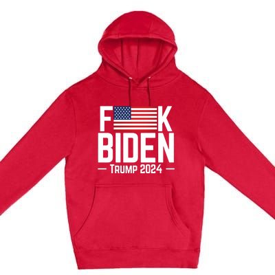 Fuck Biden American Flag Trump 2024 Shirt Premium Pullover Hoodie