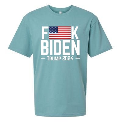 Fuck Biden American Flag Trump 2024 Shirt Sueded Cloud Jersey T-Shirt