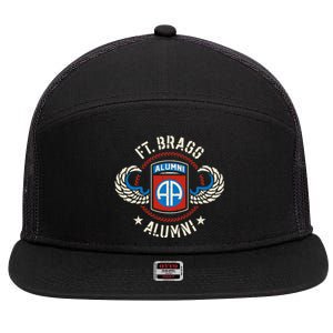 Ft Bragg Alumni 82nd Airborne Division Paratrooper 7 Panel Mesh Trucker Snapback Hat