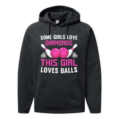 Funny Bowling Art For Women Track Bowling Spare Bowler Performance Fleece Hoodie