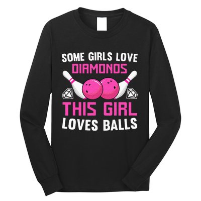 Funny Bowling Art For Women Track Bowling Spare Bowler Long Sleeve Shirt