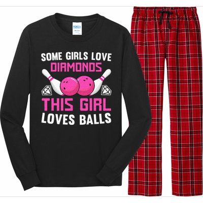 Funny Bowling Art For Women Track Bowling Spare Bowler Long Sleeve Pajama Set