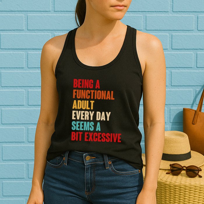 Funny Being A Functional Adult Every Day Seems A Bit Excessive Womens Tank Top