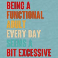 Funny Being A Functional Adult Every Day Seems A Bit Excessive Sueded Cloud Jersey T-Shirt