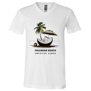 Faleasao Beach American Samoa V-Neck T-Shirt