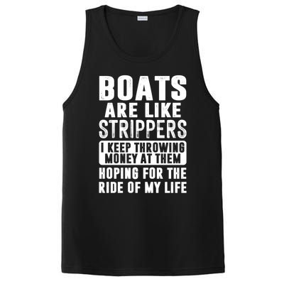 Funny Boats Are Like Strippers I Keep Throwing Money At Them Funny Gift PosiCharge Competitor Tank