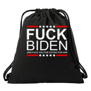 Fuck Biden And You For Voting For Him Political Design Drawstring Bag