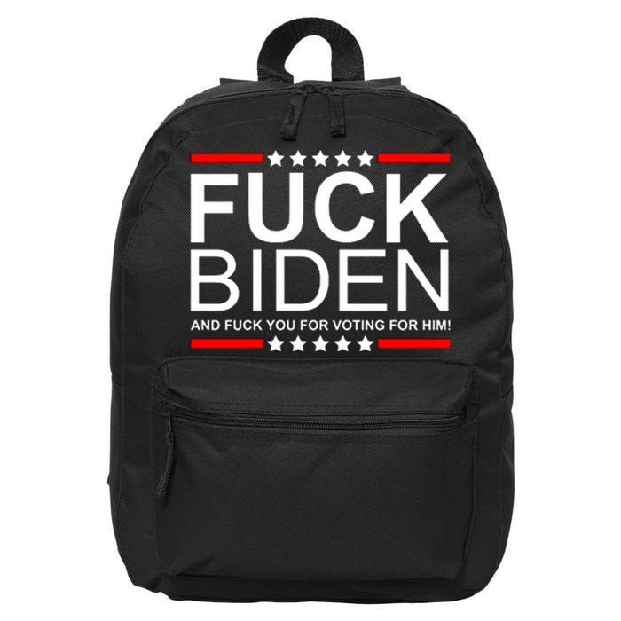 Fuck Biden And You For Voting For Him Political Design 16 in Basic Backpack