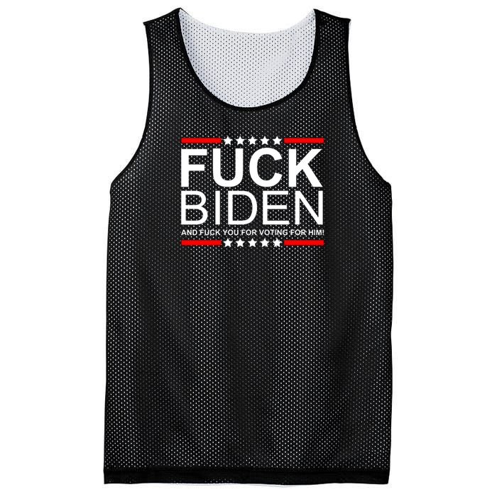 Fuck Biden And You For Voting For Him Political Design Mesh Reversible Basketball Jersey Tank