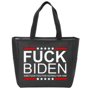 Fuck Biden And You For Voting For Him Political Design Zip Tote Bag