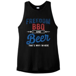 Freedom Bbq And Beer Thats Why In Here Cute Gift Ladies PosiCharge Tri-Blend Wicking Tank