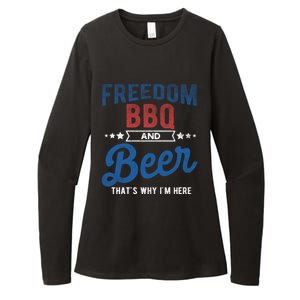 Freedom Bbq And Beer Thats Why In Here Cute Gift Womens CVC Long Sleeve Shirt