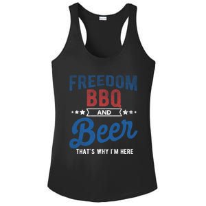 Freedom Bbq And Beer Thats Why In Here Cute Gift Ladies PosiCharge Competitor Racerback Tank