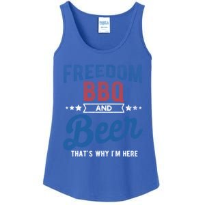 Freedom Bbq And Beer Thats Why In Here Cute Gift Ladies Essential Tank