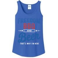 Freedom Bbq And Beer Thats Why In Here Cute Gift Ladies Essential Tank