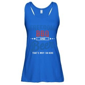 Freedom Bbq And Beer Thats Why In Here Cute Gift Ladies Essential Flowy Tank