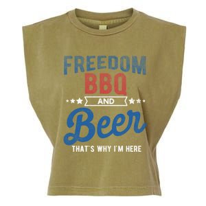 Freedom Bbq And Beer Thats Why In Here Cute Gift Garment-Dyed Women's Muscle Tee