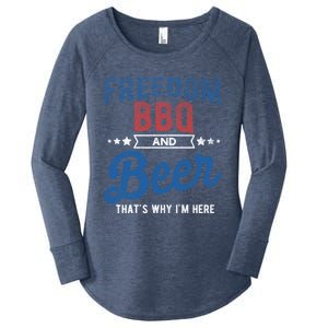 Freedom Bbq And Beer Thats Why In Here Cute Gift Women's Perfect Tri Tunic Long Sleeve Shirt