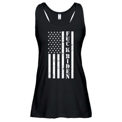 Fuck Biden American Flag Ladies Essential Flowy Tank