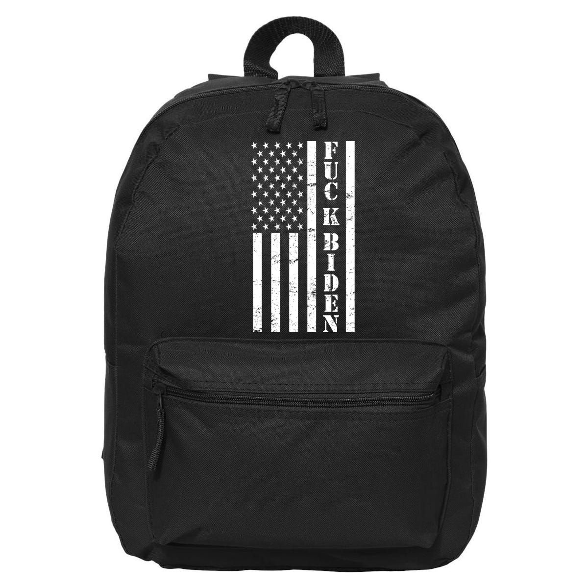 Fuck Biden American Flag 16 in Basic Backpack