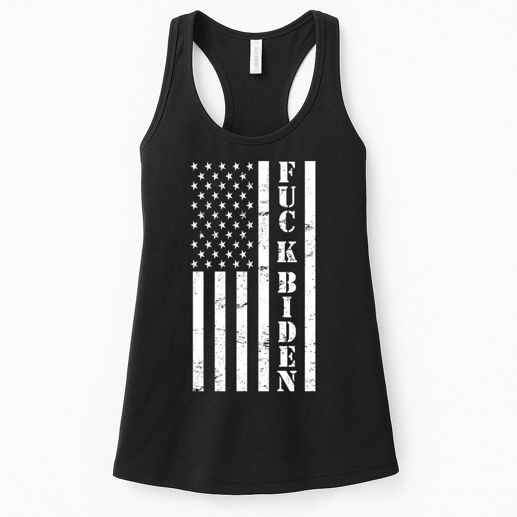 Fuck Biden American Flag Womens Tank Top