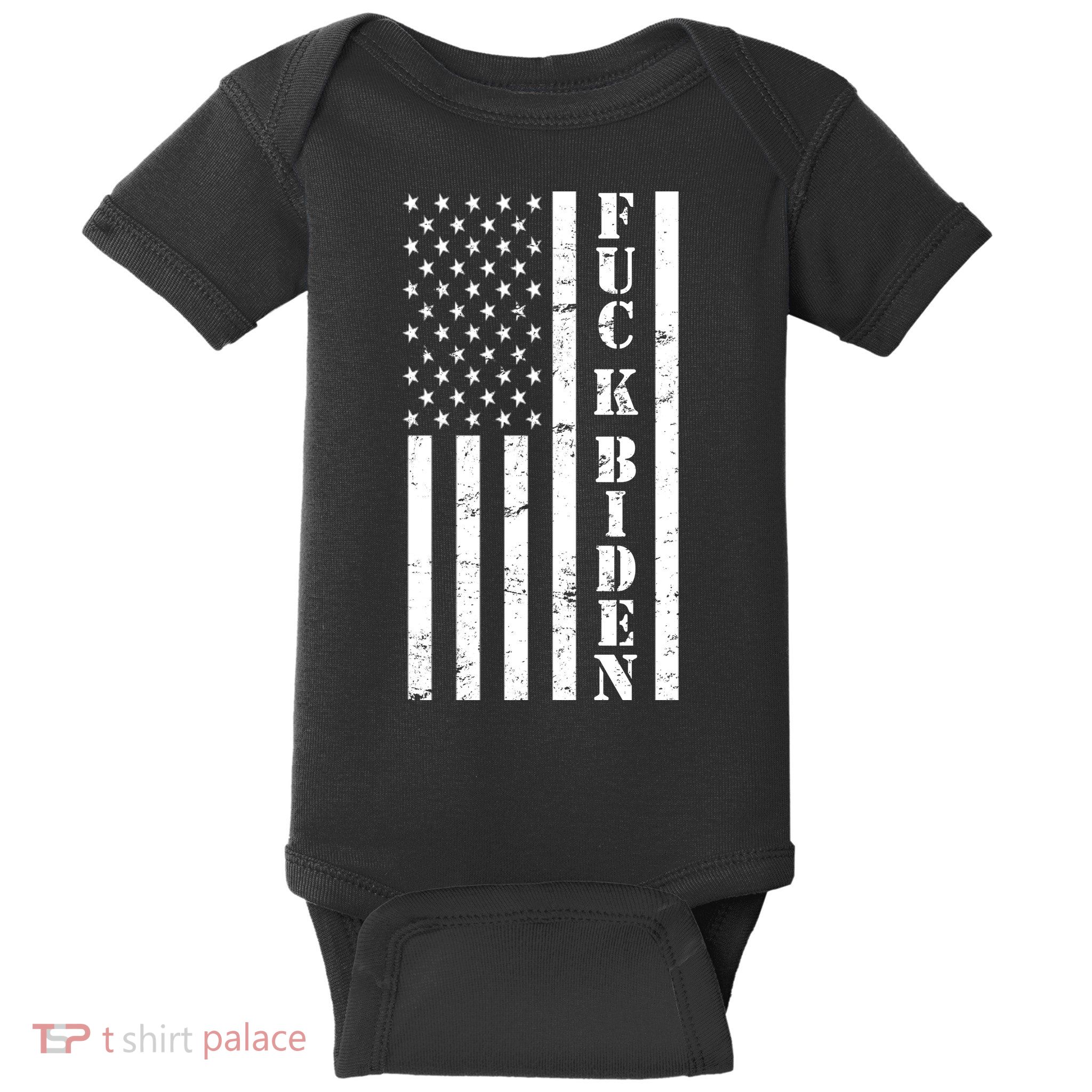Fuck Biden American Flag Baby Bodysuit