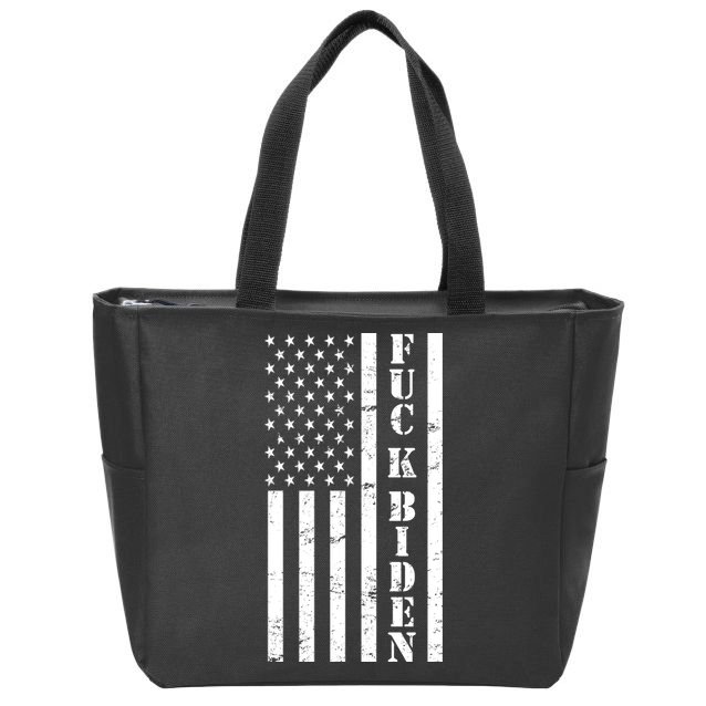 Fuck Biden American Flag Zip Tote Bag