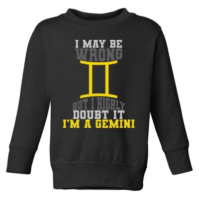 Funny Best Are Born As Gemini Toddler Sweatshirt