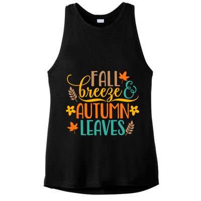 Fall Breeze Autumn Leaves Ladies PosiCharge Tri-Blend Wicking Tank