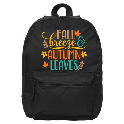 Fall Breeze Autumn Leaves 16 in Basic Backpack