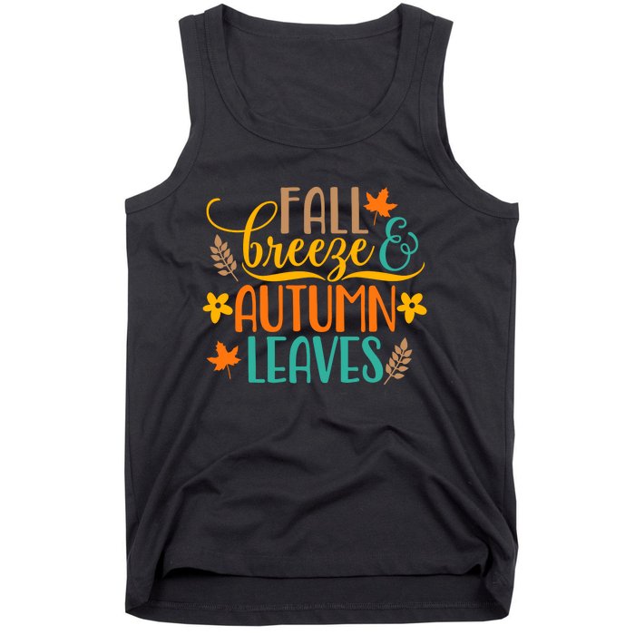 Fall Breeze Autumn Leaves Tank Top