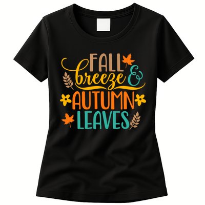 Fall Breeze Autumn Leaves Womens T-Shirt