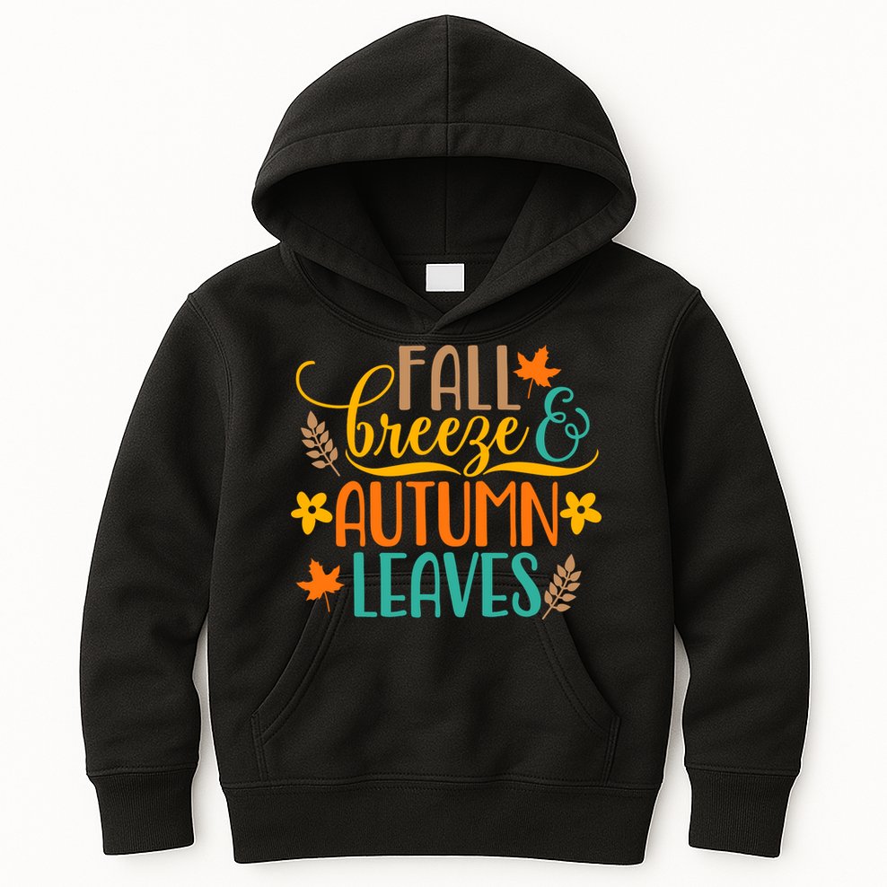 Fall Breeze Autumn Leaves Kids Hoodie